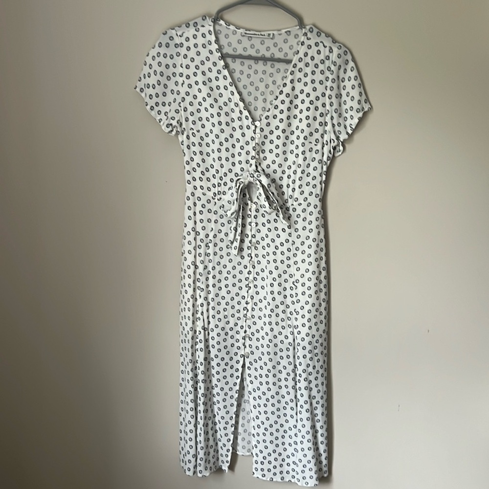 Abercrombie & Fitch Short Sleeve White Midi Dress